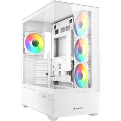 Sharkoon ak6 rgb midi tower behuizing (wit | 2x usb-a | 1x usb-c | rgb | tempered glass)