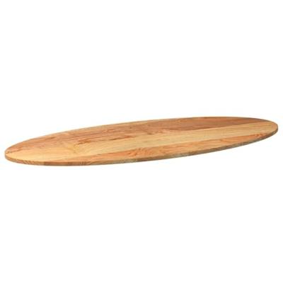 Tafelblad 140x60x2 cm ovaal massief eikenhout lichtbruin