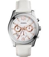 Horlogeband Fossil BQ1219 Leder Wit 18mm - thumbnail