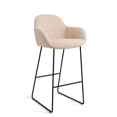 Jesper Home Barkruk 'Kushi' Slide Black, kleur Trouty Tinge (zithoogte 77cm)