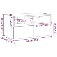 Tv-wandmeubel 60x30x30 cm bewerkt hout betongrijs - thumbnail
