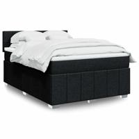 Boxspring met matras stof zwart 140x200 cm - thumbnail