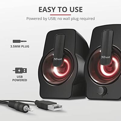 Trust Gemi Met RGB LED verlichte 2.0-luidsprekerset PC speaker Zwart - thumbnail