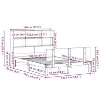 Bed met boekenkast zonder matras grenenhout wit 140x190 cm - thumbnail