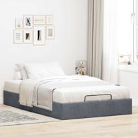 Bedframe zonder matras 120x200 cm fluweel donkergrijs - thumbnail