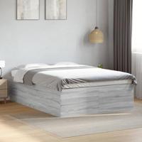 Bedframe bewerkt hout grijs sonoma eikenkleurig 120x190 cm - thumbnail