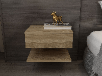 Zwevend nachtkastje VIVIENNE 45 cm oude eik - thumbnail