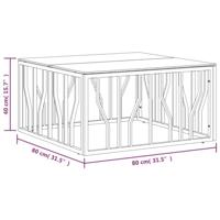 Salontafel 80x80x40 cm roestvrij staal en glas - thumbnail