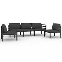 5-delige Loungeset met kussens aluminium antracietkleurig - thumbnail