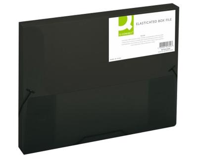 Q-CONNECT elastobox, met elastieken, A4, rug 25 mm, zwart
