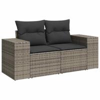 Tuinbankenset 8 pcs Grijs poly rattan - thumbnail