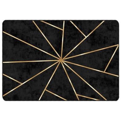 VidaXL Vloerkleed wasbaar anti-slip 120x180 cm zwart en goudkleurig