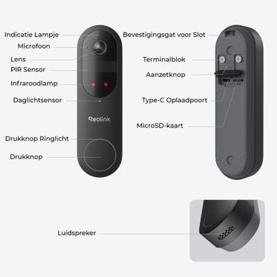 Reolink D340B Video-deurintercom WiFi Reolink D340B Video-deurintercom WiFi