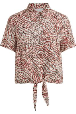 VILA blouse VIMORAS met all over print ecru/rood VILA blouse VIMORAS met all over print ecru/rood