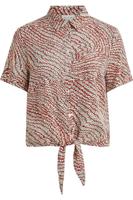 VILA blouse VIMORAS met all over print ecru/rood - thumbnail