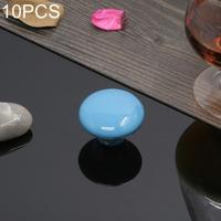 10 stuks 38mm moderne literaire kleur geglazuurde keramische kabinet lade handvat (blauw) - thumbnail