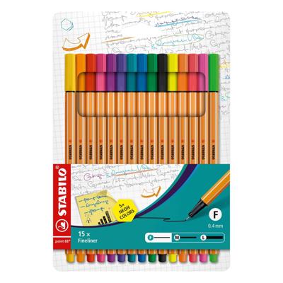 Stabilo point 88 etui 15 kleuren Stabilo point 88 etui 15 kleuren