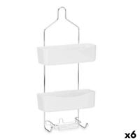 Douchehanger 28 x 60 x 14 cm Metaal Wit Plastic (6 Stuks) - thumbnail