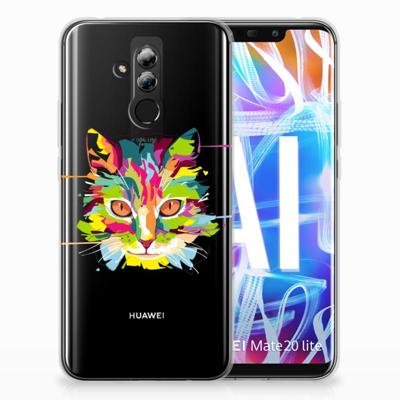 Huawei Mate 20 Lite Telefoonhoesje met Naam Cat Color Huawei Mate 20 Lite Telefoonhoesje met Naam Cat Color