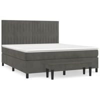 Boxspring met matras fluweel donkergrijs 180x200 cm - thumbnail