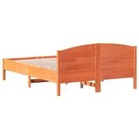 Bedframe met hoofdbord massief grenenhout wasbruin 120x190 cm - thumbnail