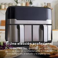MasterPRO Airfryer 9 l 2400 W Anti-aanbaklaag, CoolTouch-behuizing, Timerfunctie, Oververhittingsbeveiliging, Met display Zwart/RVS - thumbnail