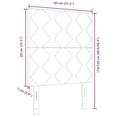 LED Hoofdbord met Diamantblokontwerp in het Zwart - 80 cm - Velvet - thumbnail