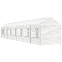 Prieel met dak 15,61x2,28x2,69 m polyetheen wit - thumbnail
