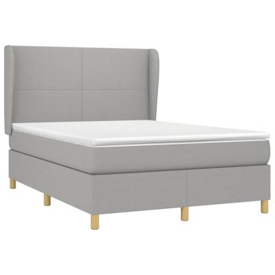 Boxspring met matras stof lichtgrijs 140x200 cm - thumbnail