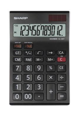 Sharp EL-125T Bureaurekenmachine Zwart Aantal displayposities: 12 werkt op zonne-energie, werkt op batterijen (b x h x d) 112 x 13 x 176 mm Sharp EL-125T Bureaurekenmachine Zwart Aantal displayposities: 12 werkt op zonne-energie, werkt op batterijen (b x h x d) 112 x 13 x 176 mm