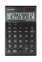 Sharp EL-125T Bureaurekenmachine Zwart Aantal displayposities: 12 werkt op zonne-energie, werkt op batterijen (b x h x d) 112 x 13 x 176 mm - thumbnail