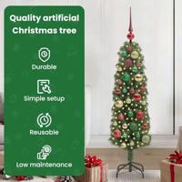 VidaXL Kunstkerstboom groen 120 cm pvc en staal en kunststof - thumbnail