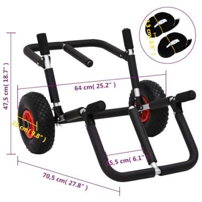 SUP trolley voor 2 surfplanken inklapbaar 90 kg aluminium
