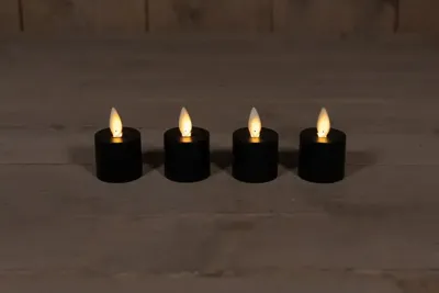 Extension Set 4 Rechargeable Black Tealight Moving Flame Anna's Collection - Annas collection