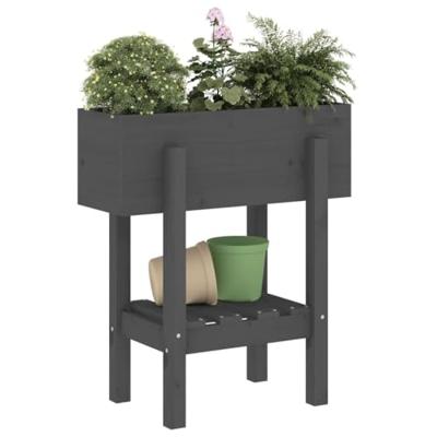 Plantenbak 62x30x69 cm massief grenenhout grijs Plantenbak 62x30x69 cm massief grenenhout grijs