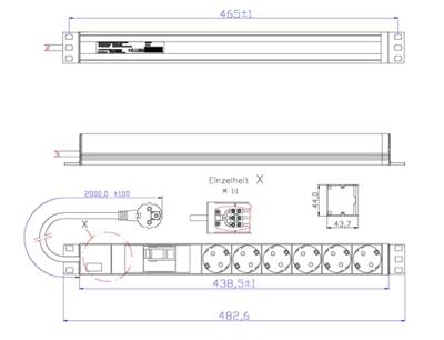 Bachmann 333.411 19 inch Stekkerdoos voor patchkast 1 HE Geaarde contactdoos Grijs-wit (RAL 7035) Bachmann 333.411 19 inch Stekkerdoos voor patchkast 1 HE Geaarde contactdoos Grijs-wit (RAL 7035)