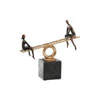 Decoratieve figuren DKD Home Decor Zwart Gouden Metaal Hars Personen Modern (27 x 9 x 27,5 cm) - thumbnail