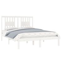 Bedframe massief hout wit 135x190 cm - thumbnail