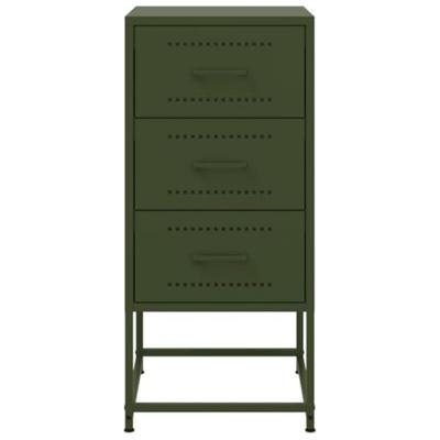 Nachtkastje 36x39x78 cm staal olijfgroen