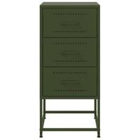 Nachtkastje 36x39x78 cm staal olijfgroen - thumbnail