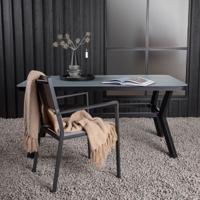 Nohr Tuintafel 'Sauel' Spraystone, 160 x 90cm, kleur Zwart - thumbnail