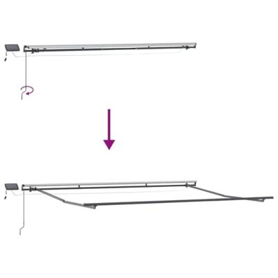 VidaXL Inklapbaar zonnescherm zwart 400 ×300 cm stof