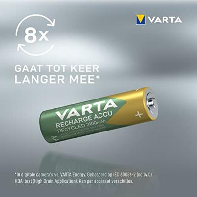 Varta AA Recycled batterijen - 2100mAh - Oplaadbaar - 4 stuks - thumbnail