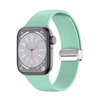Siliconen bandje - Folding Buckle - Lichtgroen - Geschikt voor Apple Watch 44mm / 45mm / 46mm / 49mm - thumbnail