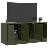 Tv-meubel 99x39x44 cm staal olijfgroen - thumbnail