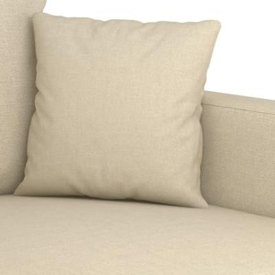 3-delige Loungeset met kussens stof crèmekleurig