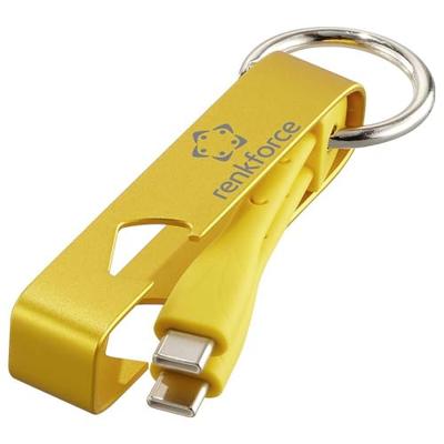 Renkforce USB-kabel USB 2.0 USB-C stekker 0.15 m Geel Sleutelhanger, Flesopener RF-6721082
