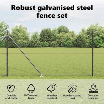 VidaXL Afrasteringspaal grijs 10 x 1,4 m (13 mm gaas) staal en pvc