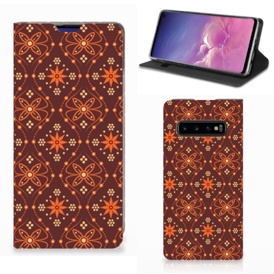 Samsung Galaxy S10 | Hoesje met Magneet | Batik Brown