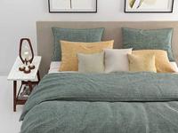 Zo Home Dekbedovertrek Katoen Lino Linnen Look emerald green - thumbnail